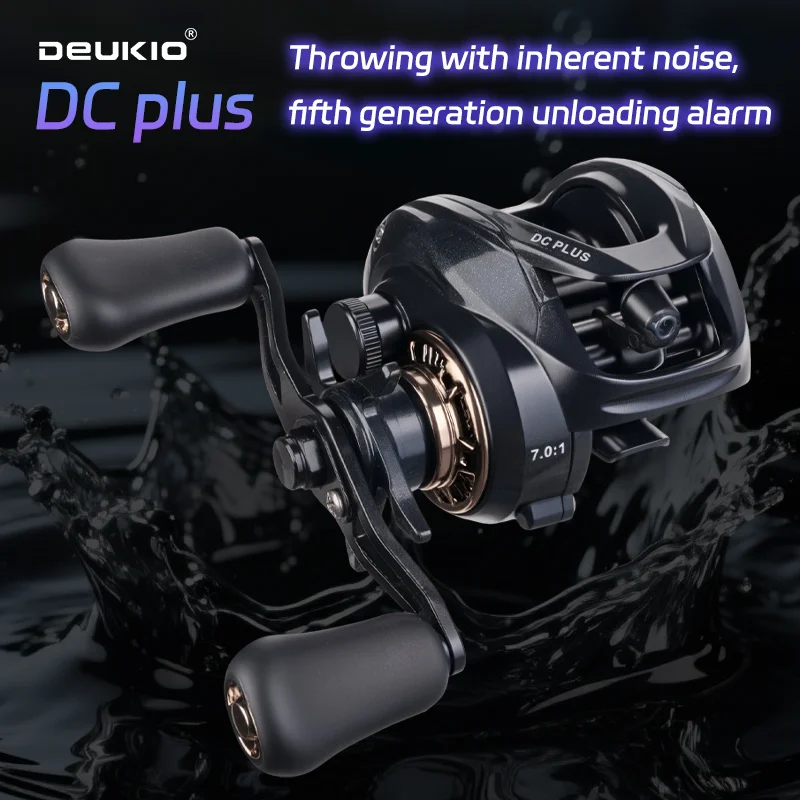 Carrete de pesca DEUKIO 2025 ultraligero Baitcasting 7,0:1 relación de engranaje agua salada 5 + 1BB 8KG potencia de arrastre Baitcaster - imagen 3