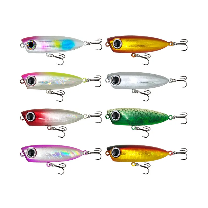 Señuelo de pesca flotante Popper, Wobblers, 4,5 cm, 3,3g, cebo duro de plástico Artificial, aparejos de pesca de lubina de alta calidad, 1 ud. - imagen 2