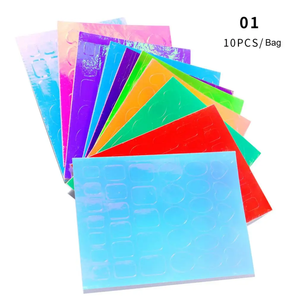 Papel de transferencia de celofán Aurora para decoración de uñas, joyería láser, papel de caramelo, bricolaje, japonés, colorido, grande - imagen 4
