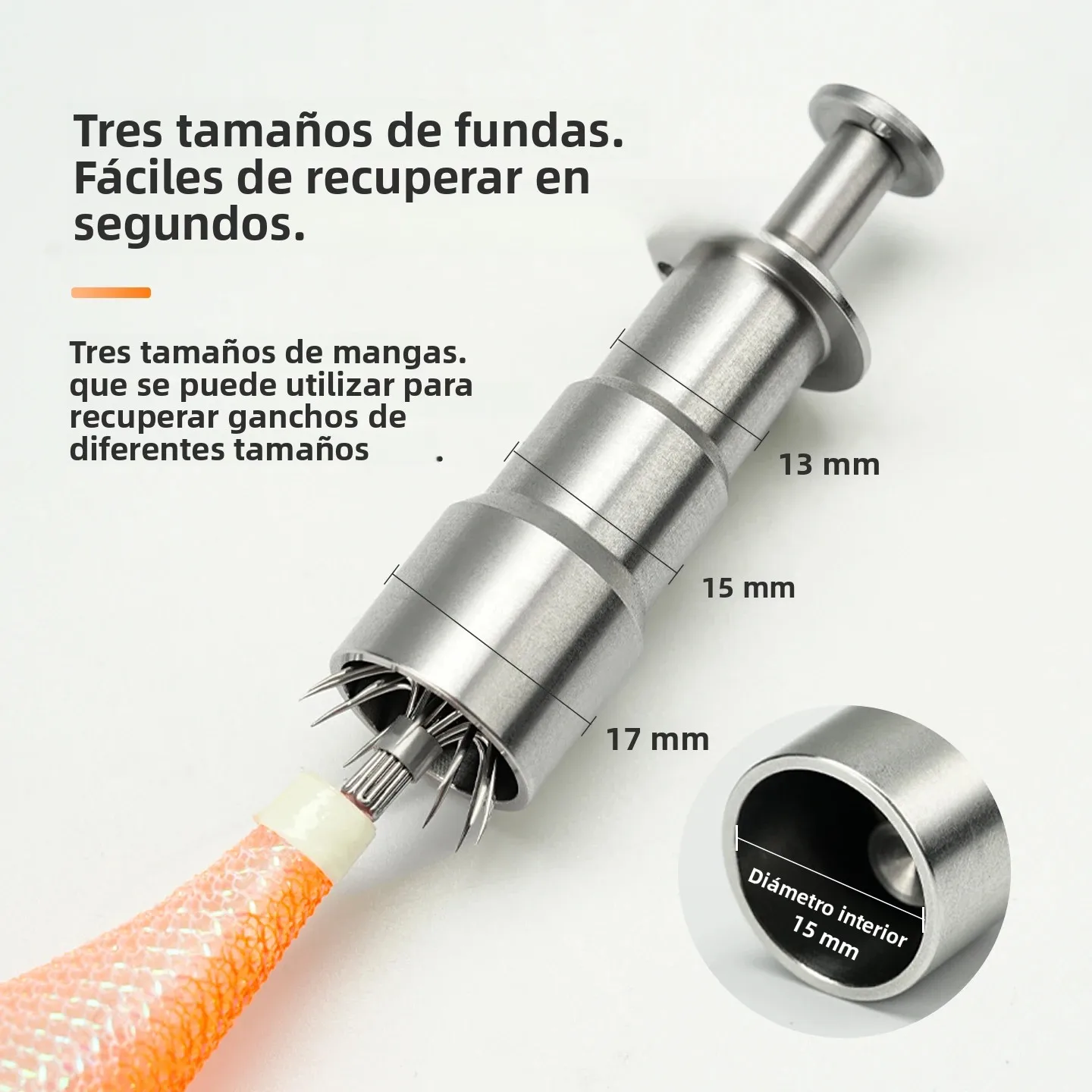 Corrector de anzuelo de calamar de acero inoxidable para niños, 1 unidad, puede restaurar un anzuelo de pesca deformado, accesorio de aparejos de pesca portátil y ligero - imagen 3