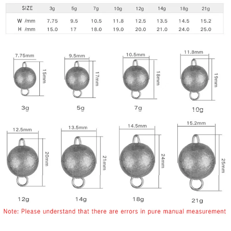 TAKEDO-Pombos de plomo circular, colgante rápido, anzuelo de manivela, pesca en raíces, accesorios de pesca de caída, 1 caja, 3G - 21G - imagen 3