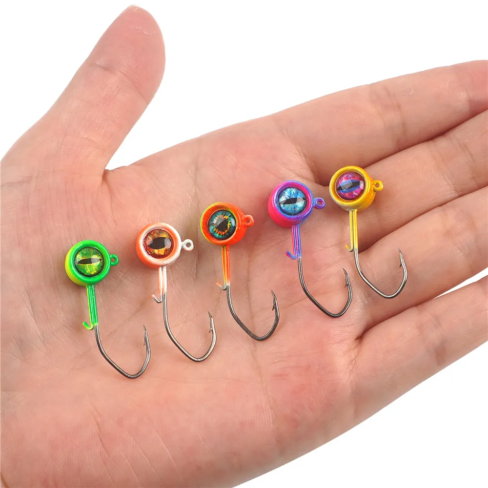 25 uds/50 Uds. Cabezas de anzuelo Crappie anzuelos de pesca con ojos 3D Swimbait 1/32 1/16 1/8OZ cabezas de plantillas de pesca para pesca de trucha y lubina - imagen 5
