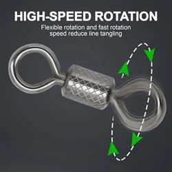 100 Uds conector de pesca fuerte de alta velocidad anillo giratorio en forma de 8 accesorios de pesca en hielo de invierno aparejos de pesca al aire libre