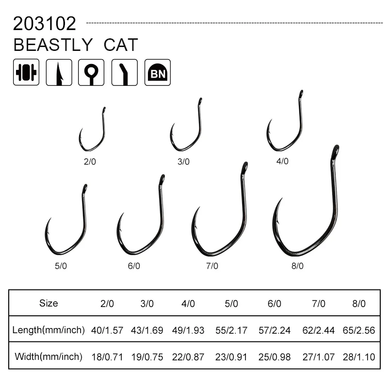 OBSESSION anzuelos de bagre Jigging alto carbono 2/0-8/0 - imagen 2