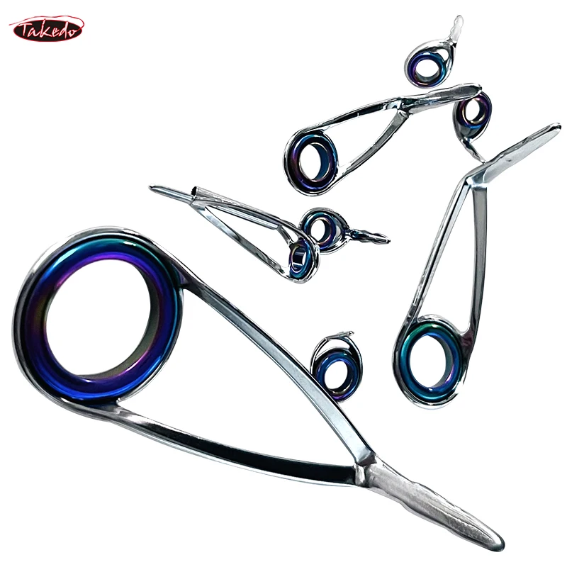 Juego de guías de caña de pescar giratorias, Kit de reparación de varilla, anillos de cerámica de acero inoxidable, accesorios de repuesto giratorios, 5 Juegos, TN20-1 - imagen 5