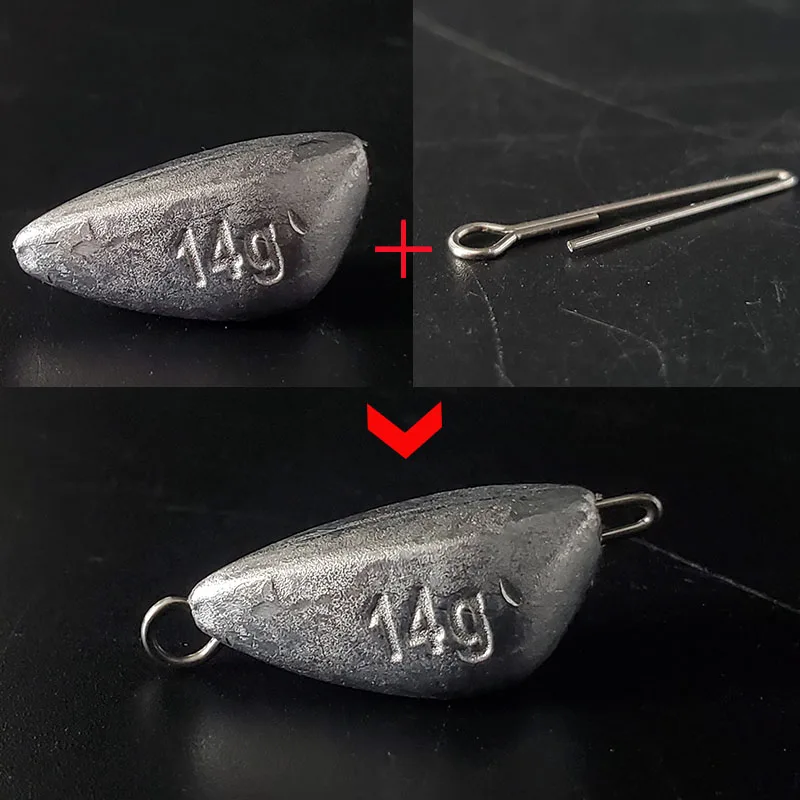 TAKEDO 1 caja FD06 plomo de pesca de Metal 3,5G-14G colgante de inserción de plomo peso de pesca accesorios de pesca todo para pesca - imagen 2