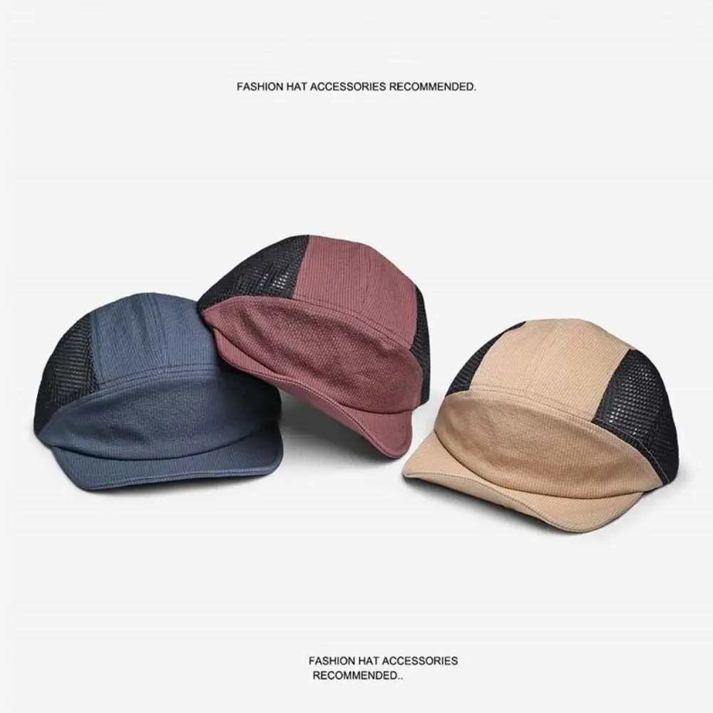 Gorra de béisbol japonesa de ala corta, transpirable, para deportes al aire libre, sombrero de malla para el sol, informal, de secado rápido, 5 paneles, para acampar y pescar - imagen 2