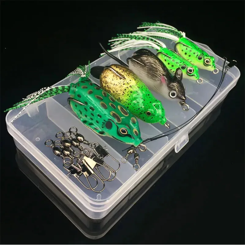 WEIHE-kit de cebo de pesca de rana suave, señuelo de pesca suave, accesorios de goma de silicona, juego de rana Ray/unidad de pesca - imagen 2