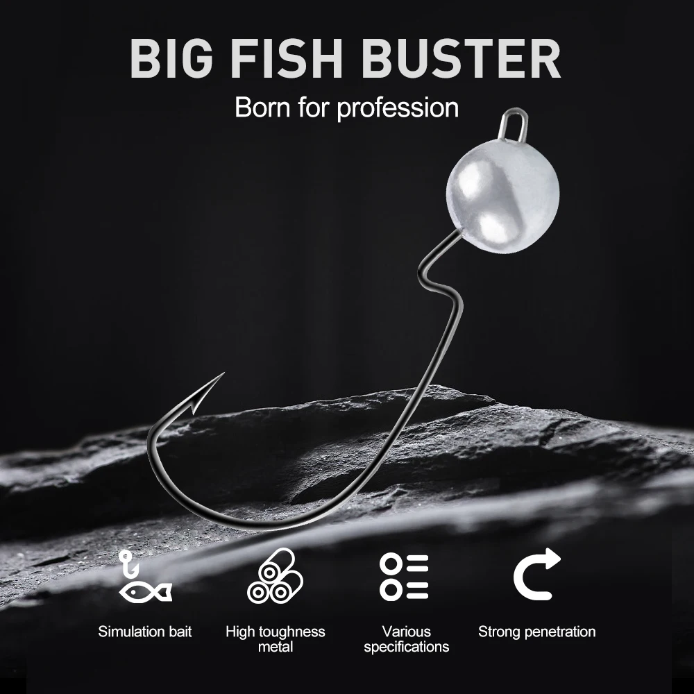 KESFISHING, nueva cabeza de plantilla, 3,5g, 5g, 7g, 10g, ganchos compensados Mustad, cabezal de exportación, hilo protector para aparejos de pesca con señuelo suave - imagen 2