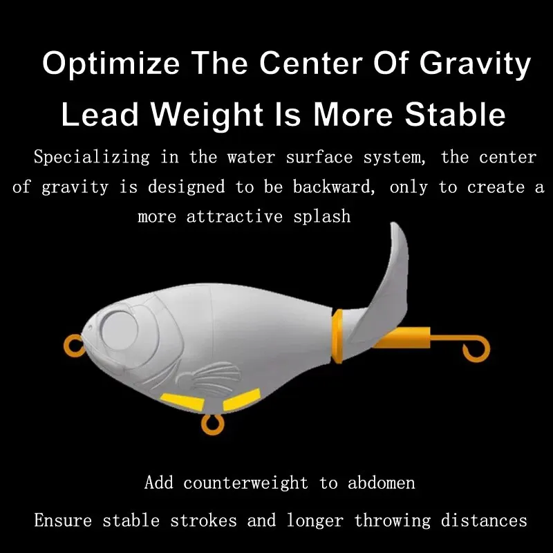 Burle Topwater-Cebo de insectos de superficie Popper de 14g, Tractor de onda flotante, escalada de agua dulce, alas móviles, lubina, pesca - imagen 5