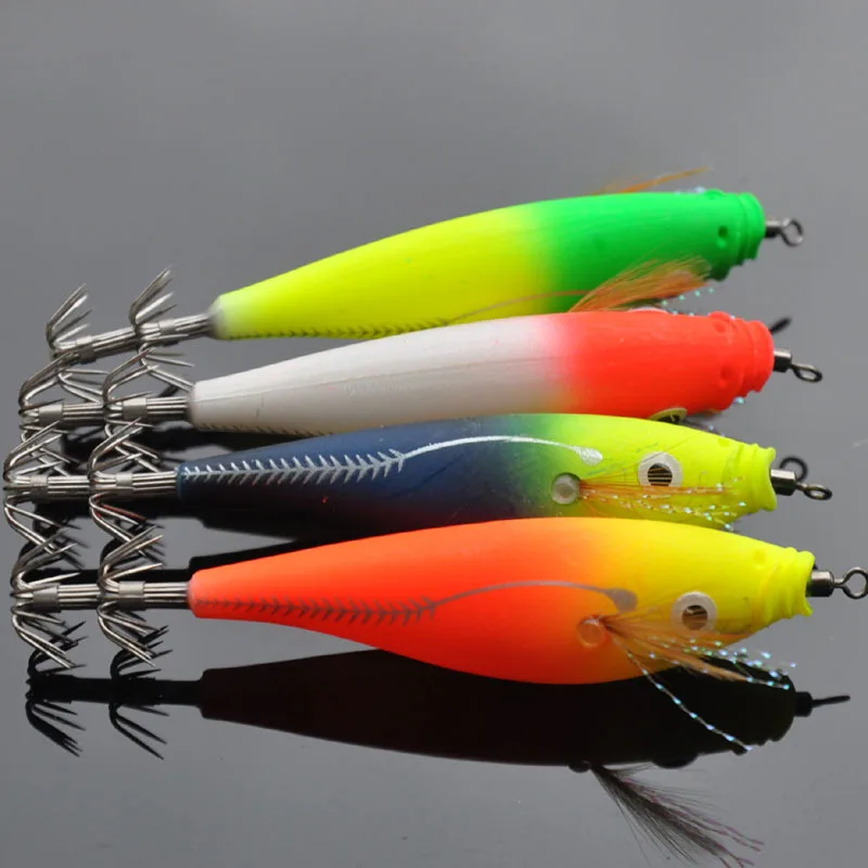 Cebo duro Artificial para camarones, anzuelo de calamar Horizontal con 2 piezas de sonido, 10g, luz nocturna - imagen 3