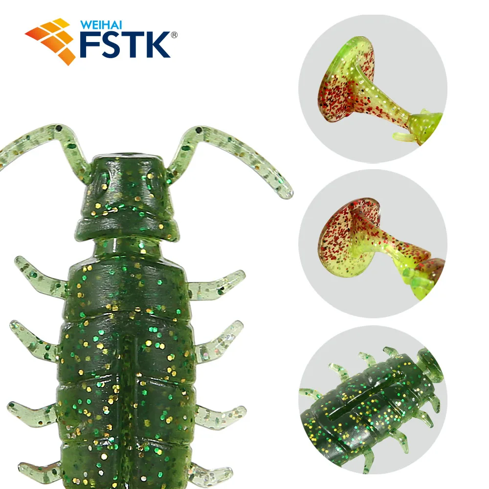 FSTK-cebo Artificial para carpa de lubina, señuelos de perca, insectos alienígenos realistas, 1g/3,5g, señuelo para Lucio, camarones, atractivo, aroma de pescado, señuelo de plástico suave - imagen 2