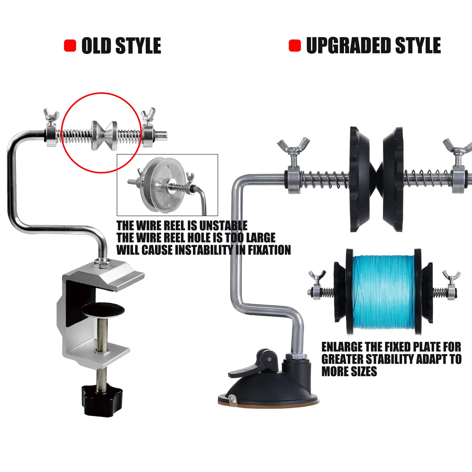 Máquina enrolladora de hilo de pescar, abrazadera de vacío, carrete de pesca, sistema de carrete, pesca de carpa de mar curvada Vertical - imagen 3