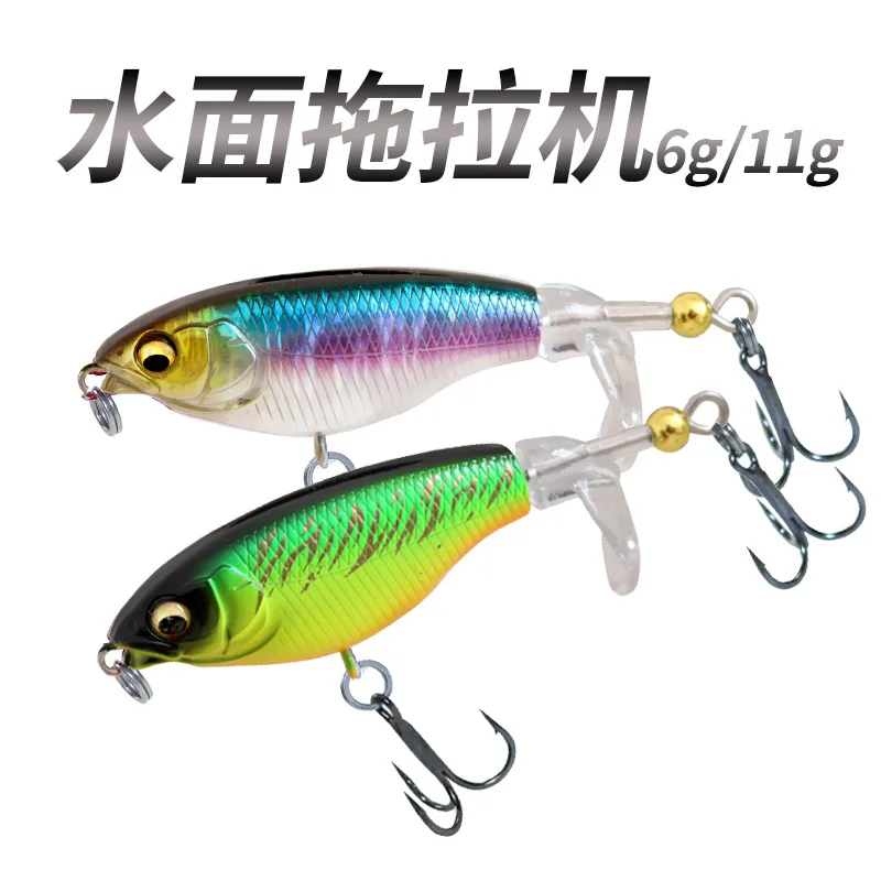 Señuelo de pesca Topwater Whopper Plopper, 6g/10g, bagre curricán, cebo duro Artificial con cola giratoria, aparejos de pesca, 1 ud. - imagen 2