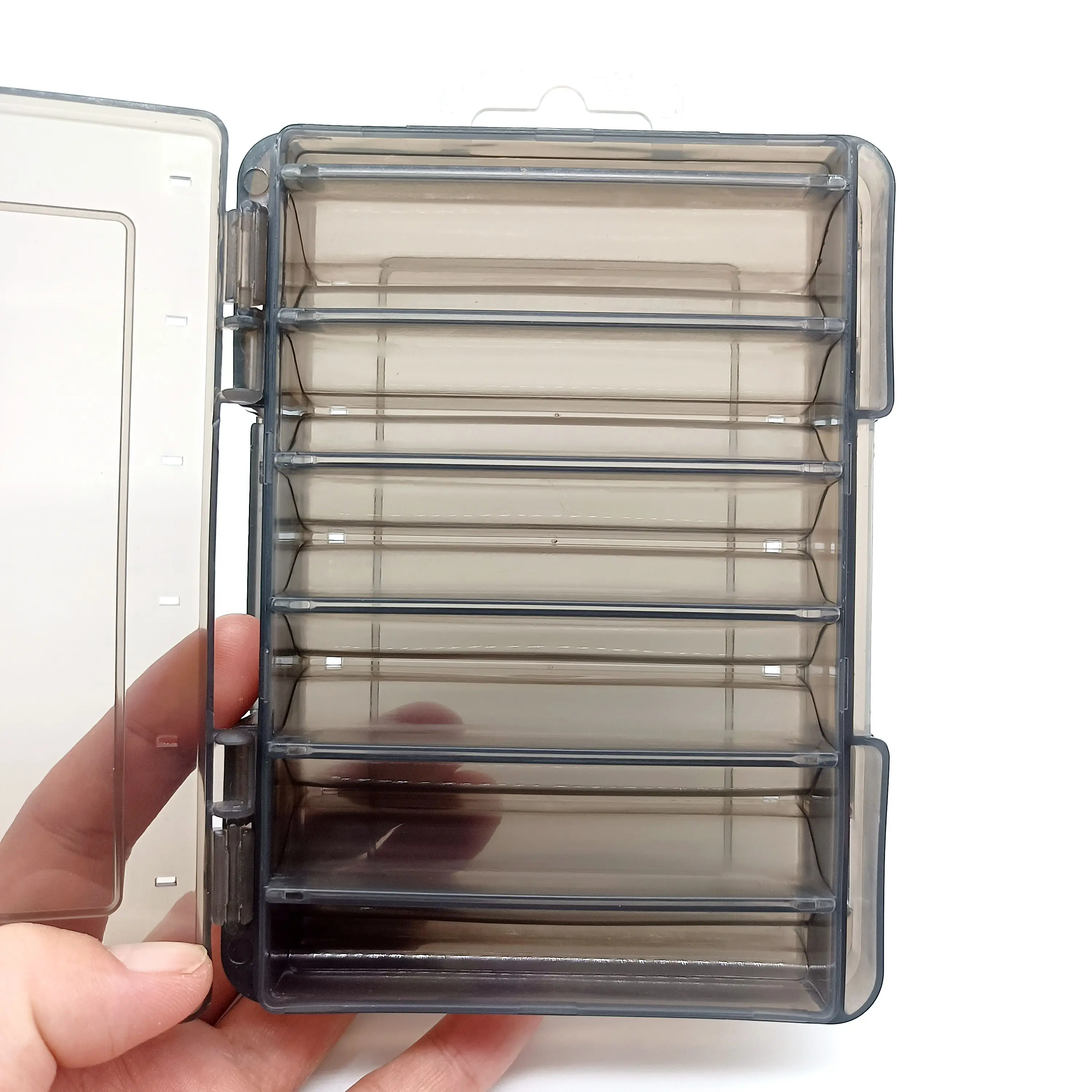 DUODUOYU 1 Uds nuevas cajas de aparejos de pesca de doble cara con 12 compartimentos caja de almacenamiento de aparejos de pesca multirejilla portátil - imagen 5