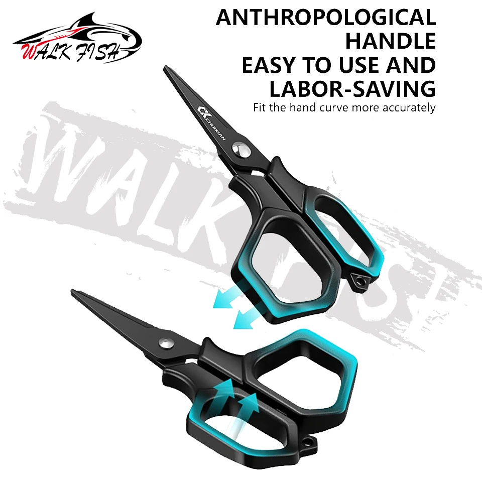 WALK FISH-tijeras de pesca recubiertas de titanio para sedal, alambre de plomo trenzado, aparejos de pesca multifuncionales de acero inoxidable - imagen 4