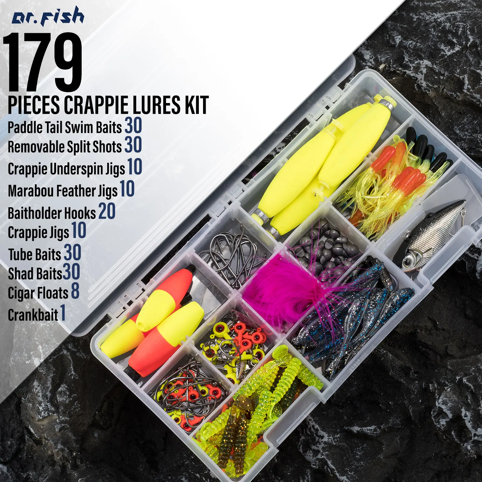 Kit señuelos pesca con jig head, vinilos y plomada para lubina y trucha - imagen 5