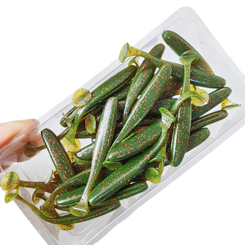 MUKUN 30 Uds. Señuelos blandos de Pesca cebo 50mm/0,8G cebos para trucha señuelo Wobblers Iscas Pesca Artificial Swimbait de plástico de silicona - imagen 4