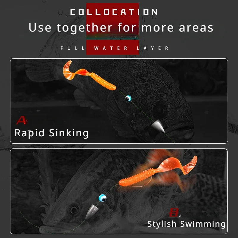 Juego de anzuelos Crankbait de 5 piezas, juego de aparejos Texas atado, juego de línea Bullet Leader, Pin, lubina, rayas blancas, línea oculta, juego de anzuelos de pesca - imagen 4