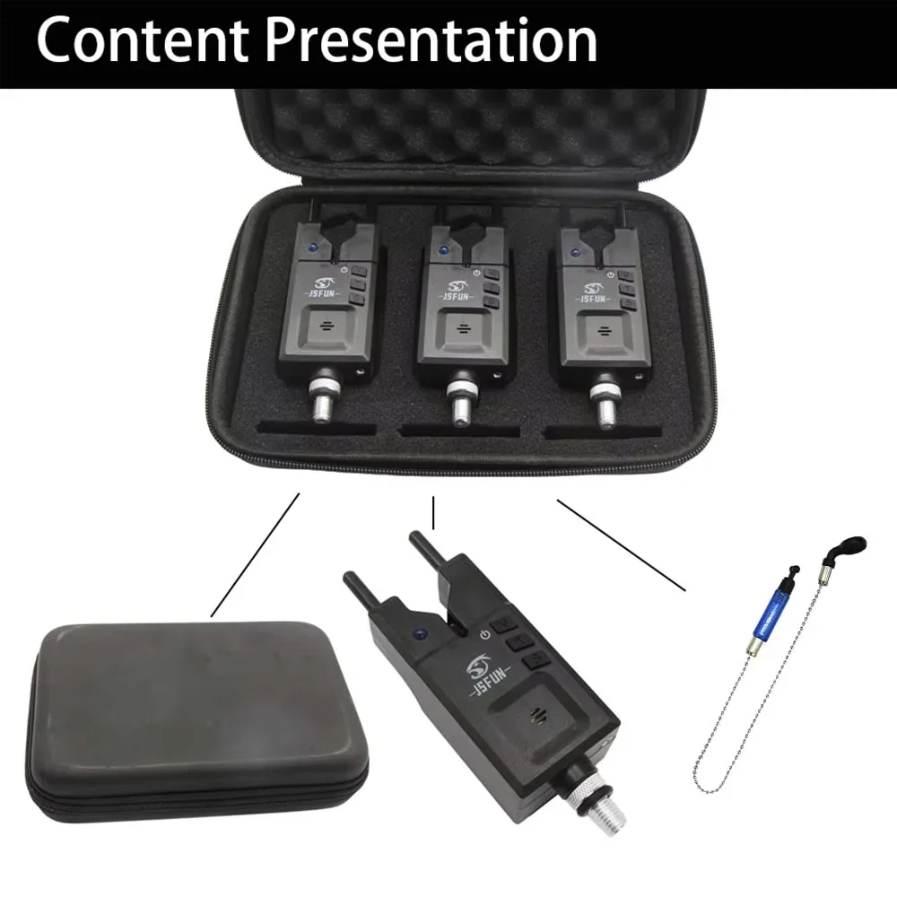Alarmas de pesca inalámbricas JSFUN 3+3 – Kit digital con receptor - imagen 3