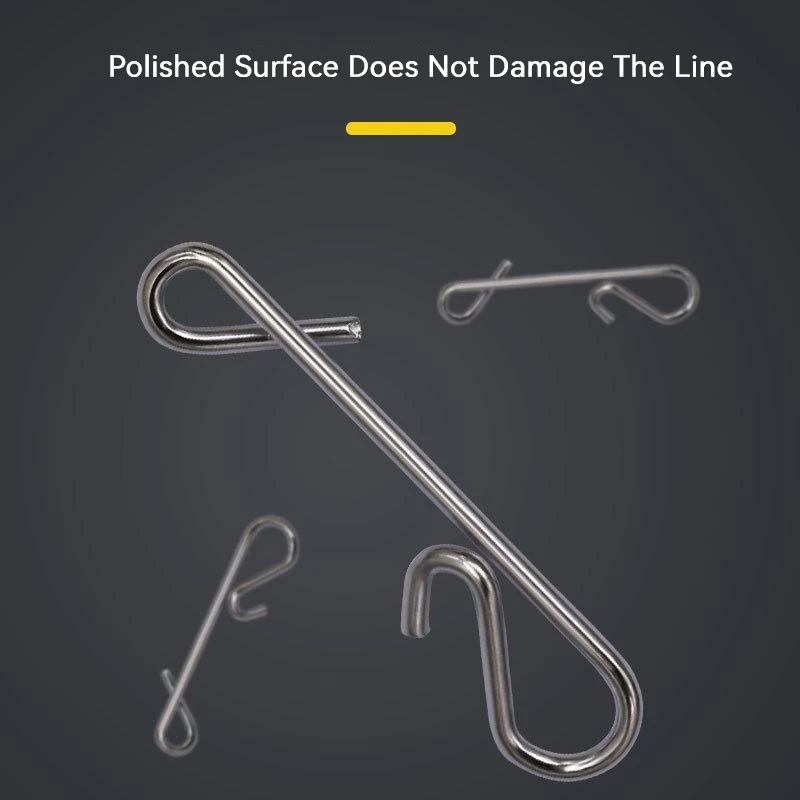 50 Uds Clips de pesca S M L cambio rápido Clips de velocidad de acero inoxidable broches rápidos Clips colgantes conector Crankbait agua dulce - imagen 2