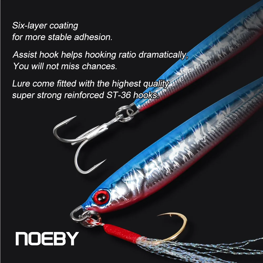 NOEBY-señuelo de pesca con plantilla de Metal, 21g, 28g, 40g, cuchara de fundición costera, cebo duro Artificial para lubina, aparejos de plantillas de pesca de mar - imagen 5