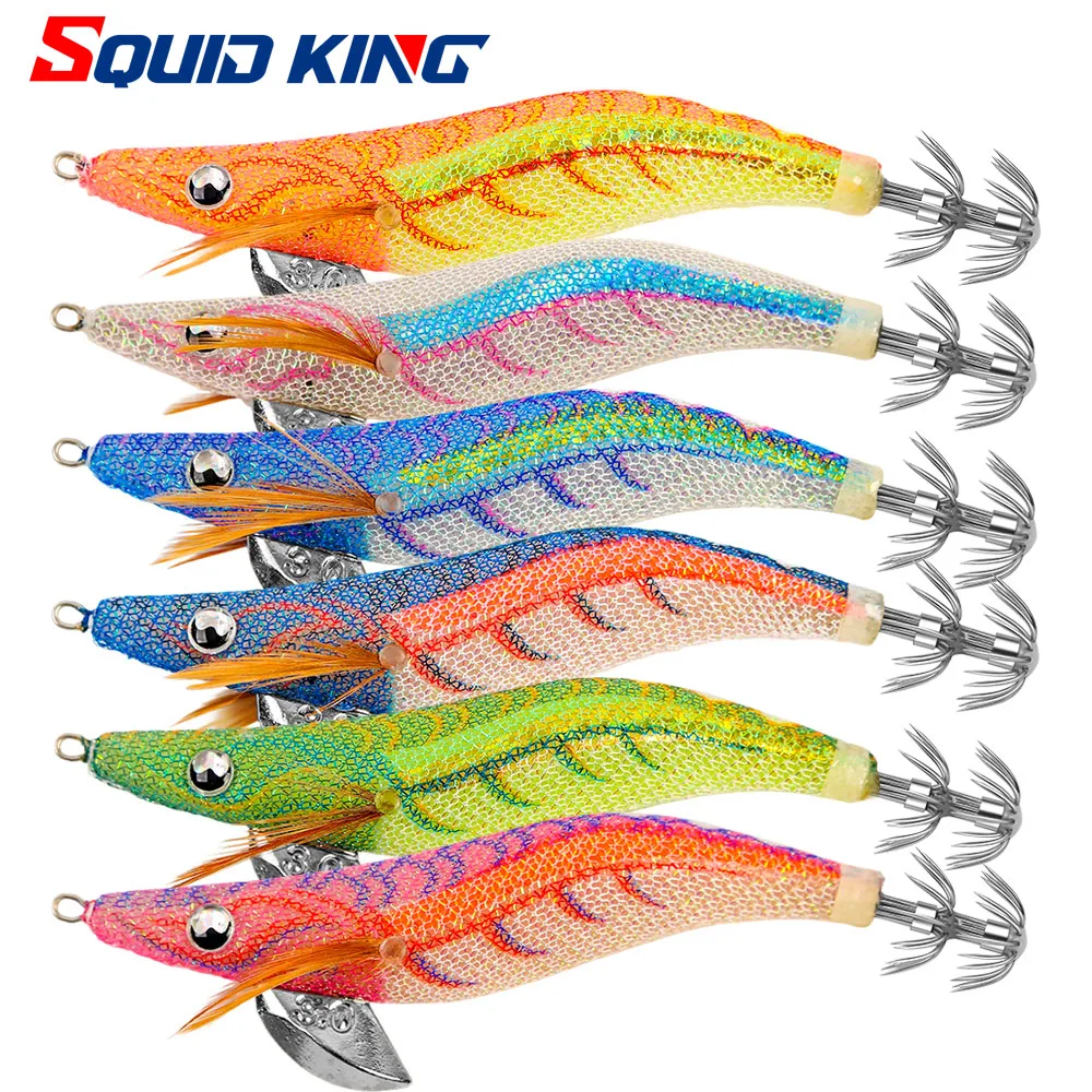 Cebo de calamar FSDZSO 2,5 #   3.0 #   3.5 #   Señuelos de Jigging artificiales, anzuelos fuertes de hundimiento lento, pesca en el mar, pulpo, sepia luminosa EGI