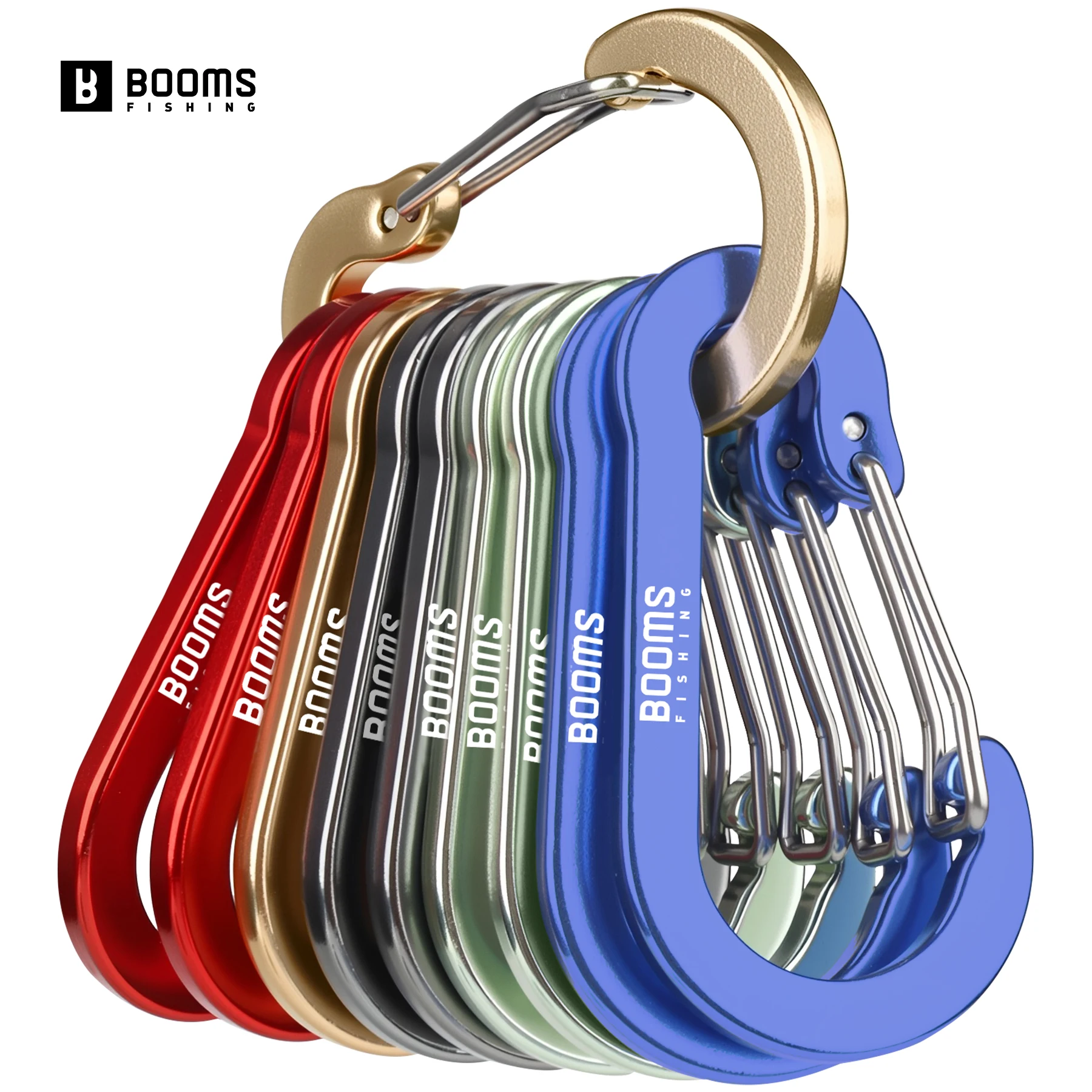 Booms Fishing – Clips de mosquetón aleación aluminio, acero inoxidable
