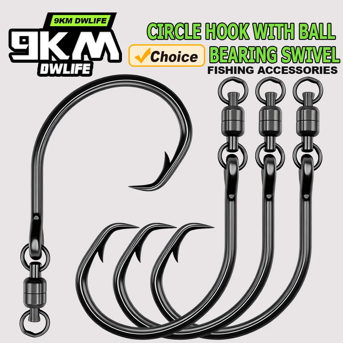Anzuelos Circulares 9KM con Swivel Antienredo – Mar y Agua Dulce