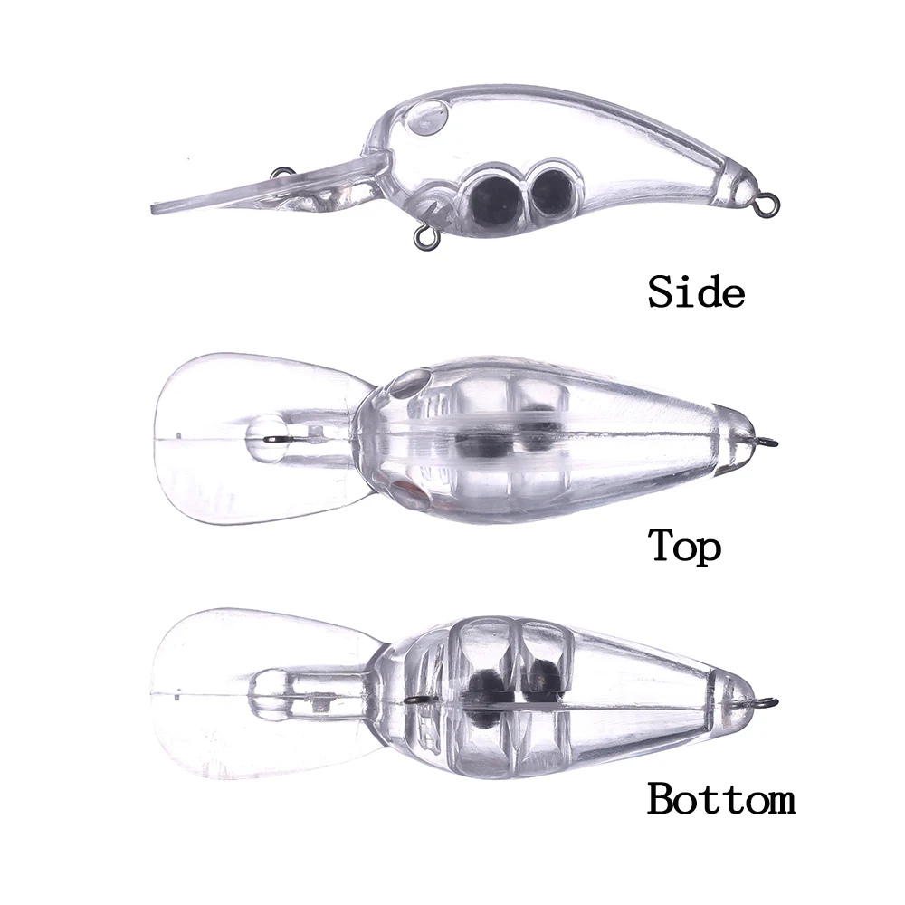 Chan'sHuang-señuelo de pesca Artificial, cebo en blanco sin pintar de 20 piezas, 8,5 cm, 13g, sonajeros flotantes, Ojos de colorete, Crankbait, hecho a mano - imagen 3