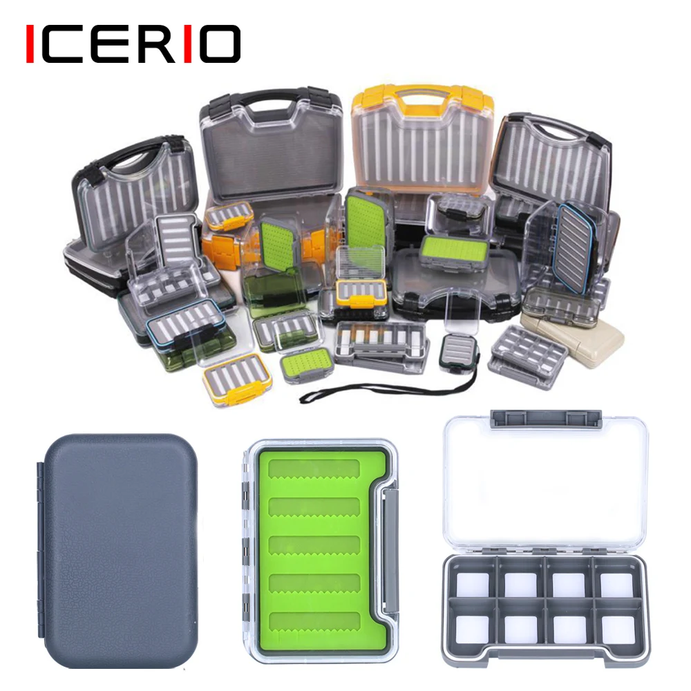 ICERIO-caja de aparejos de pesca con mosca, resistente al agua, cebo de doble cara, anzuelos de ninfa, cajas de almacenamiento, accesorios de pesca con mosca de carpa