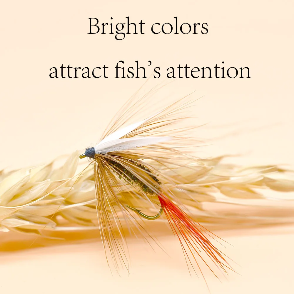 MNFT-piezas de pesca en agua dulce, trucha alada, perca, cola roja, puede volar, ninfa, faisán, Herl, 10 # - imagen 5