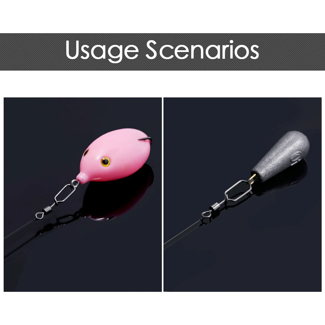 FishTrip-conector giratorio de pesca de acero inoxidable, aparejos de Terminal para pesca y caza, 100 piezas - imagen 5