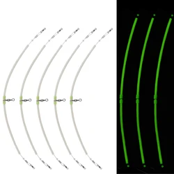 Línea líder de pesca de 5 uds., línea cruzada de 3 vías, líder de alambre de acero con tubo luminoso, aparejos de conector de pesca de agua salada en alta mar
