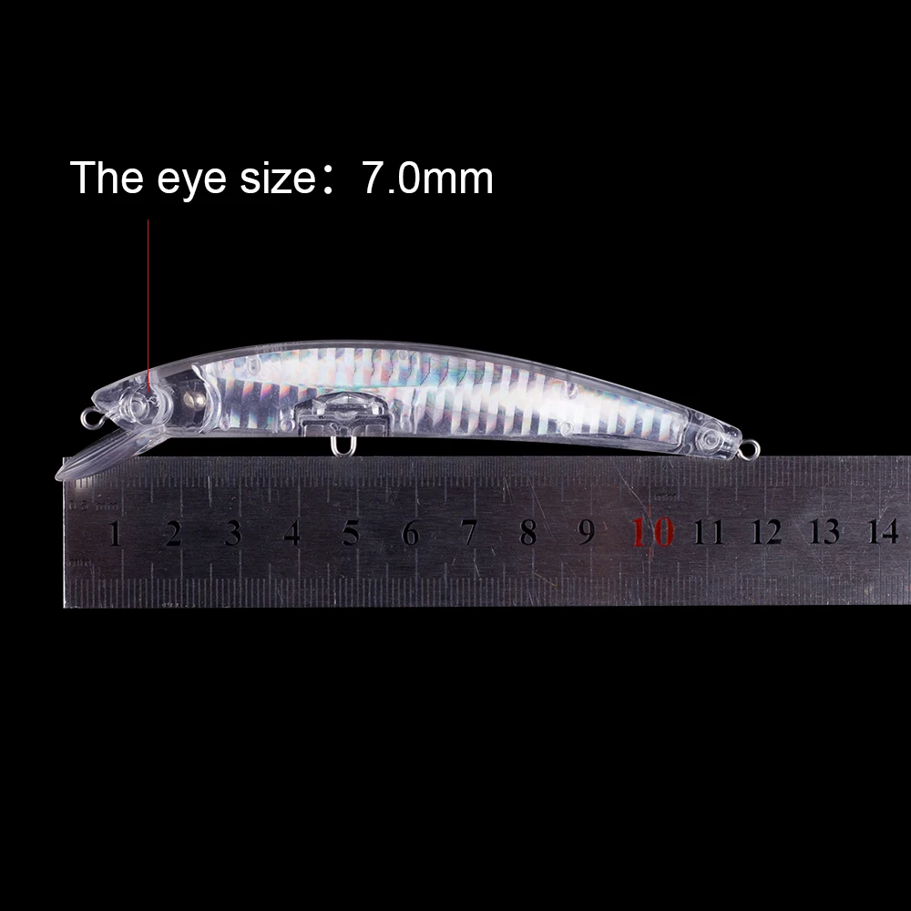 Hanlin-señuelo de pesca de pececillos sin pintar, cebo de pesca de 120mm, 12g, Jerkbait flotante en blanco interno, aparejos de lubina de plástico poco profundo, 10/20 piezas - imagen 2
