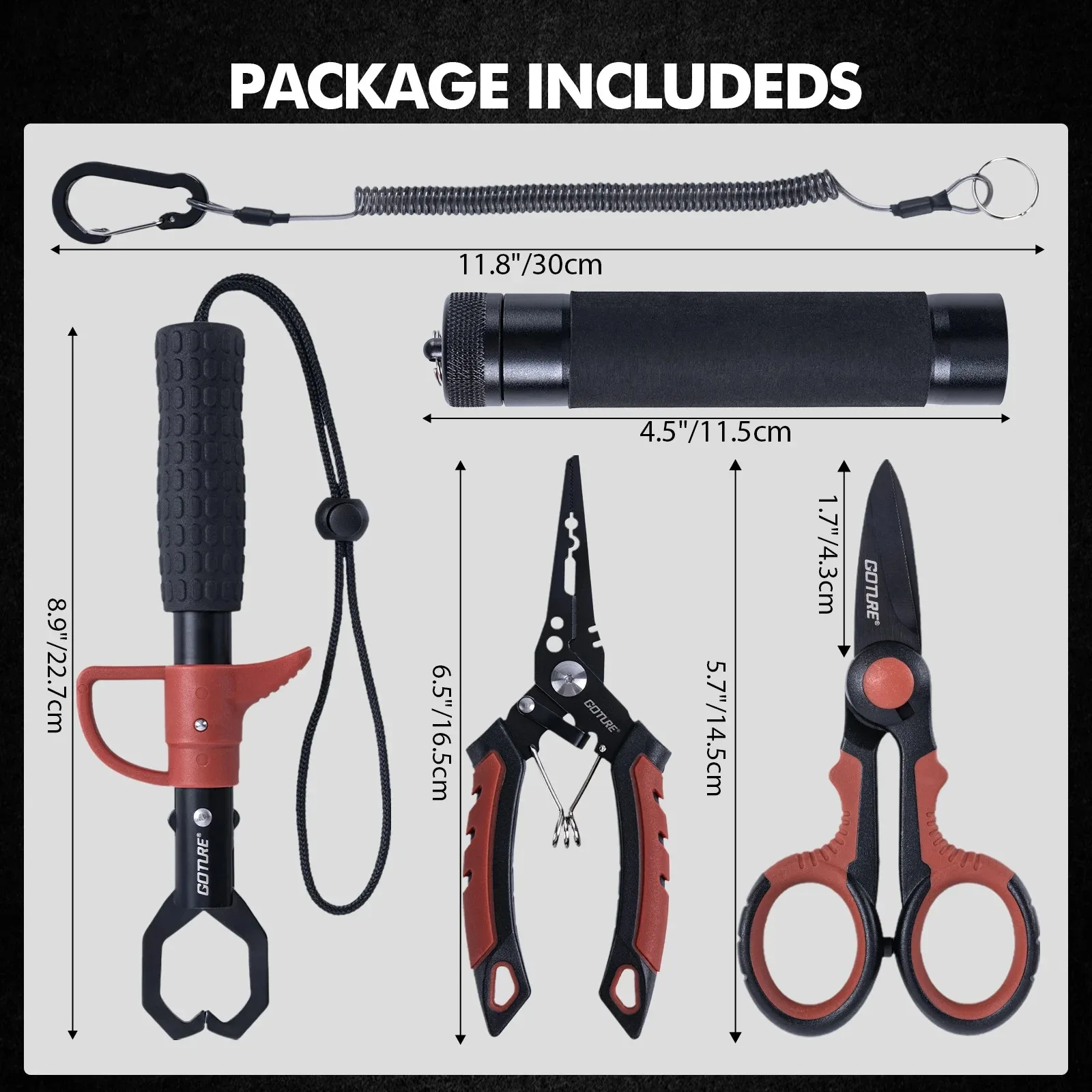 Goture-accesorios de pesca, herramienta de acero inoxidable, alicates de pesca multifuncionales, tijeras de báscula colgante, varias herramientas profesionales - imagen 2
