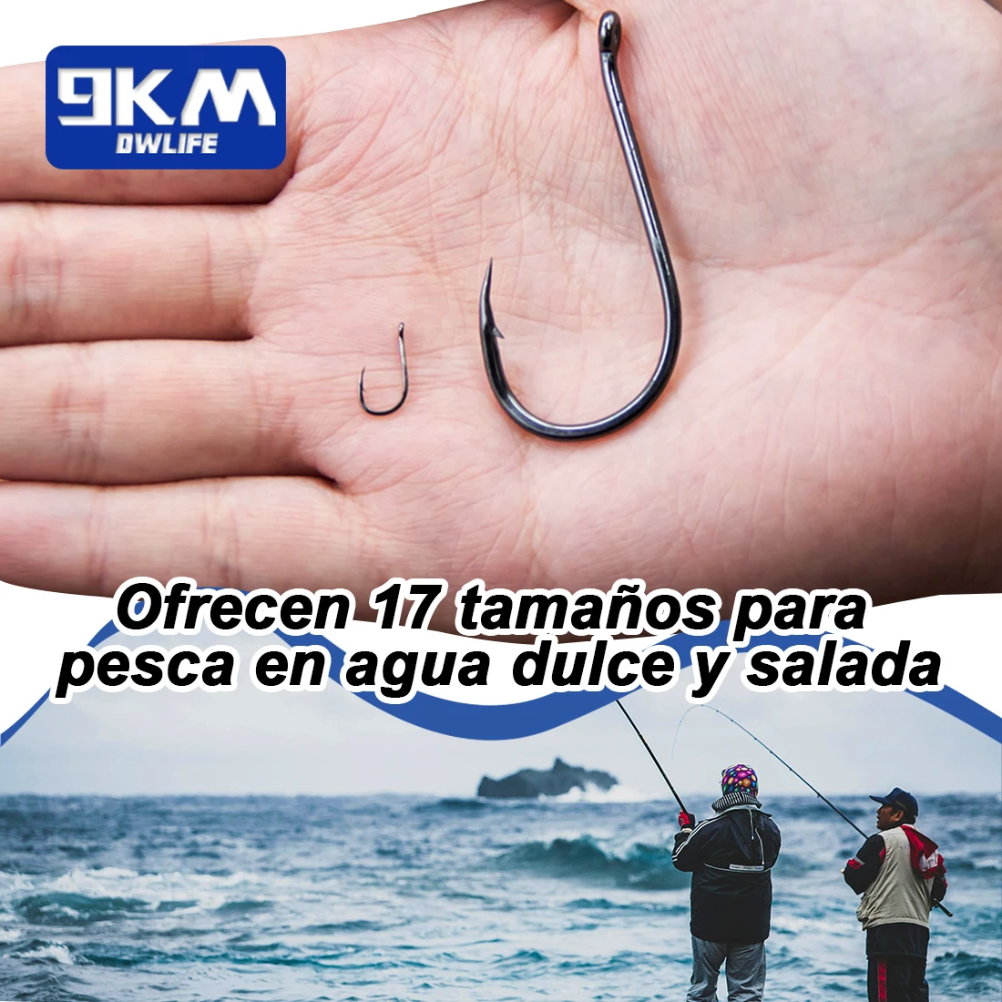 Anzuelos de pesca de 9KM, 50 ~ 100 Uds., anzuelo de carpa, anzuelo circular de pesca con púas, accesorios de pesca en hielo de acero alto en carbono negro - imagen 5