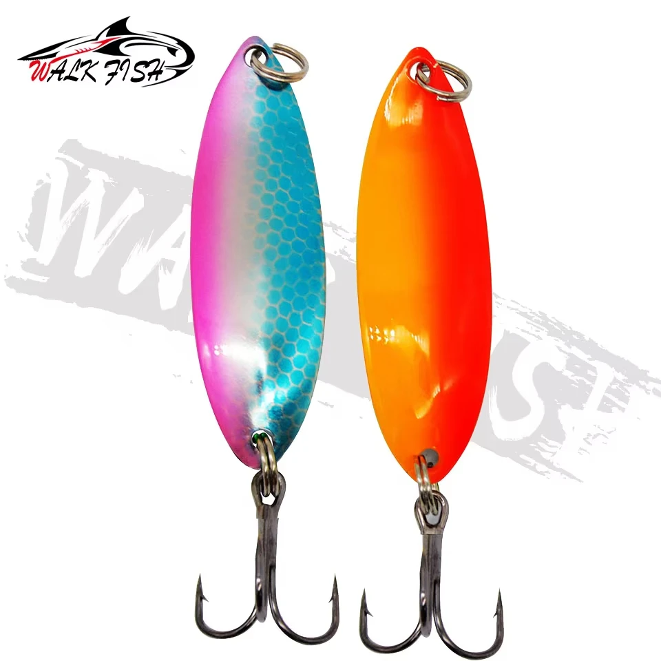 WALK FISH-señuelo de pesca con cuchara, Spinner de colores con lentejuelas, boca volteada de Metal, lubina, boca de caballo, cebo Artificial duro, 4,5g - imagen 3