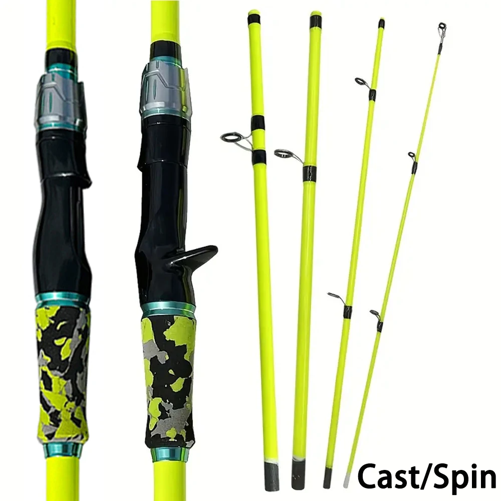 Caña de pescar con señuelo Micro de 4/5 secciones, caña de pescar giratoria de carbono para Baitcasting, señuelo de viaje WT. 3,5g-14g ML Pesca de trucha y luccio 1,8/2,1m - imagen 2