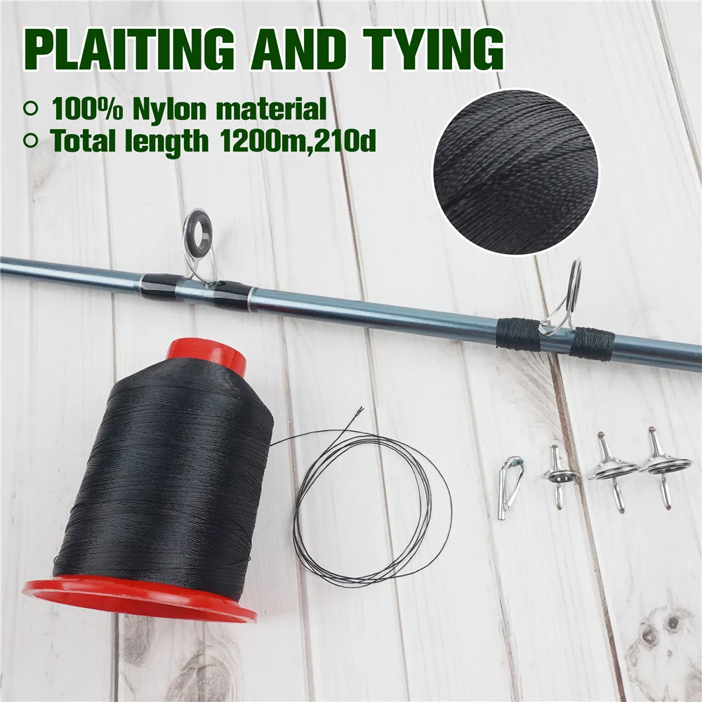 Hilo de nailon 1800M 150D para guías de cañas de pescar, hilo de nailon para envolver guías de cañas de spinning, kit de reparación de cañas de pescar - imagen 5