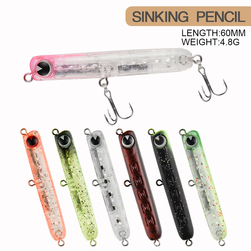 6cm 4,8g señuelo de pesca lápiz cebo Wobbler COLLET 60 Micro hundimiento Trolling Jerkbait Swimbait cebo duro Artificial señuelo falso - imagen 3
