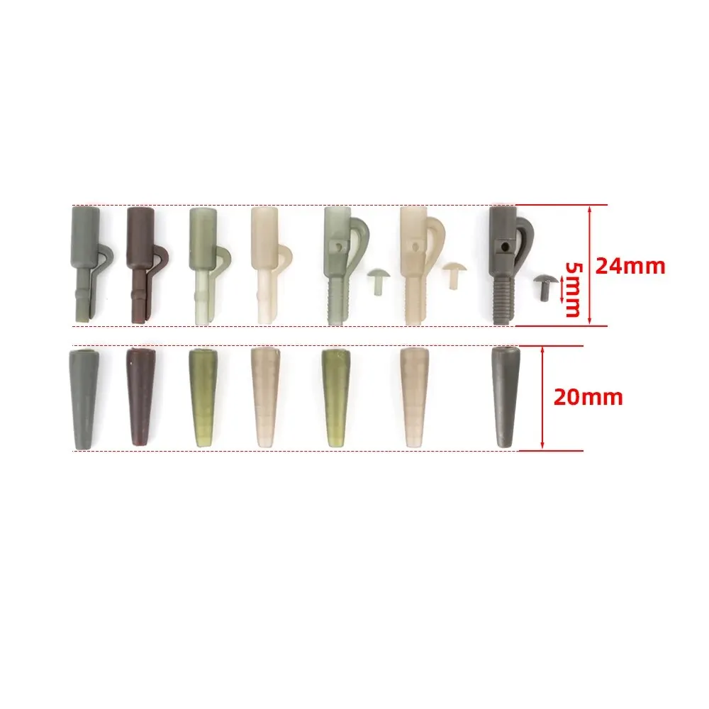 Hirisi 12 juegos de Clips de plomo de seguridad para pesca de carpa y cola de goma para aparejos de pesca de carpa, accesorios de pesca de carpa - imagen 3