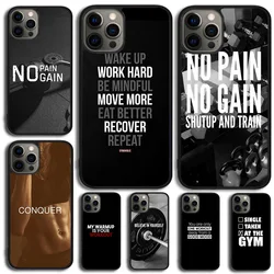 Funda de teléfono con citas motivacionales para gimnasio y Fitness para iPhone 15 16 14 XR XS 11 12 13 Mini Pro MAX Plus