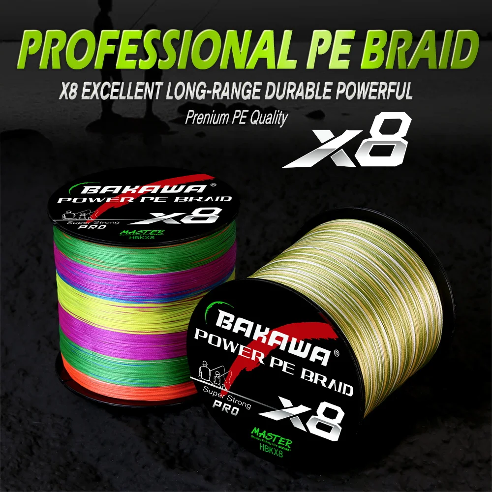 BAKAWA 8 línea de pesca trenzada 8x300M 500M PE multifilamento Japón línea de pesca 20LB-90LB línea de pesca trenzada accesorios de pesca - imagen 5