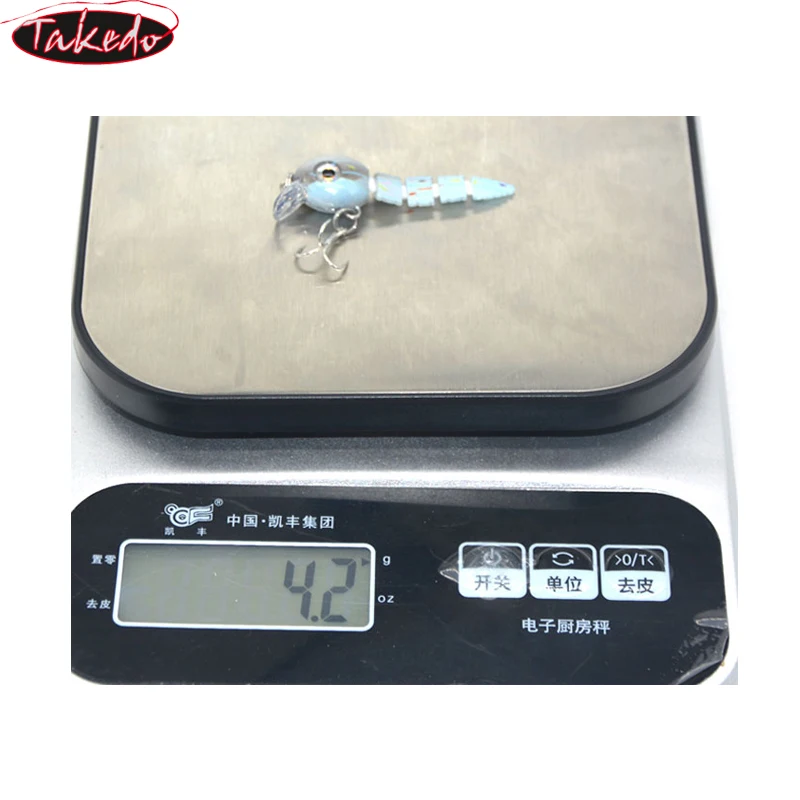 TAKEDO YH04 Sinking Water 5.5CM 4G Mini Artificial Bait Multi section Fishing Lure Minnow Baits For Bass Catfish - imagen 4