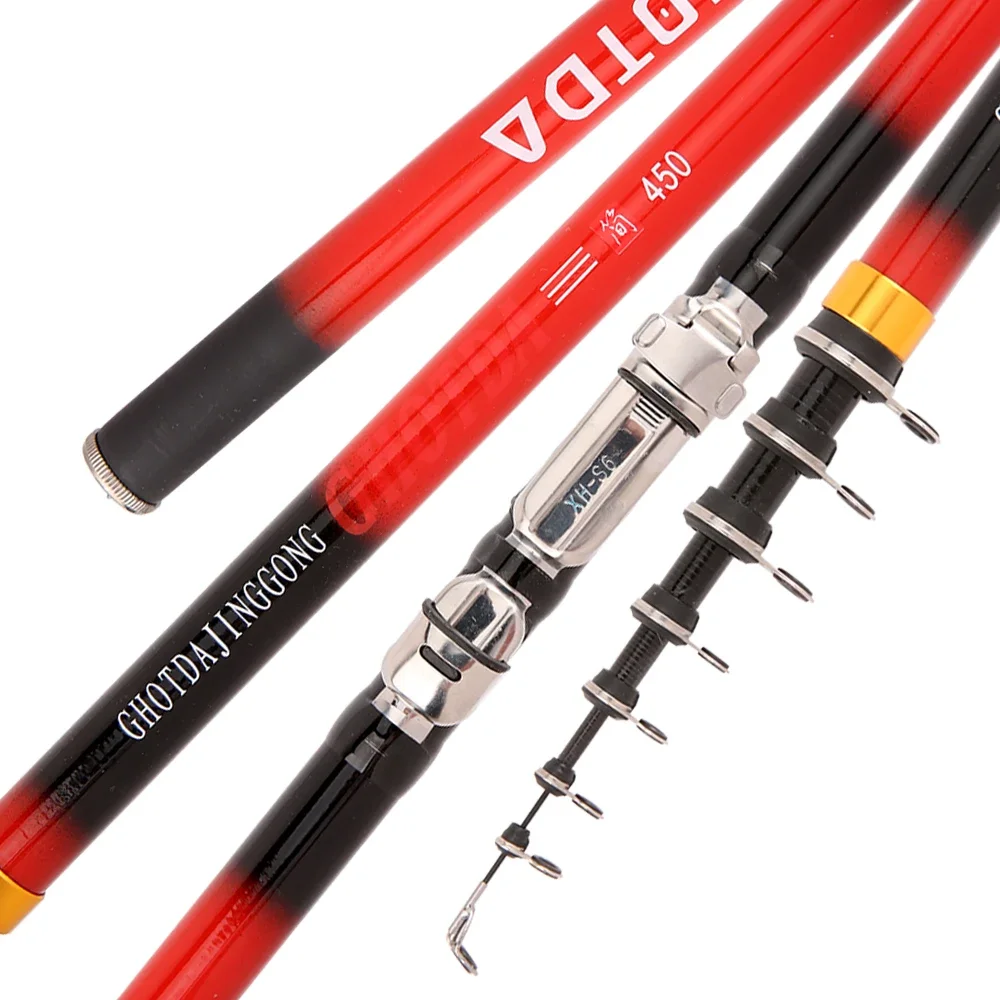 Caña de Surf GHOTDA, caña de pescar portátil en roca, 2,7 m, 3,6 m, 4,5 m, 5,4 m, 6,3 m, caña de pescar de carbono, caña de pescar dura ultraligera - imagen 3