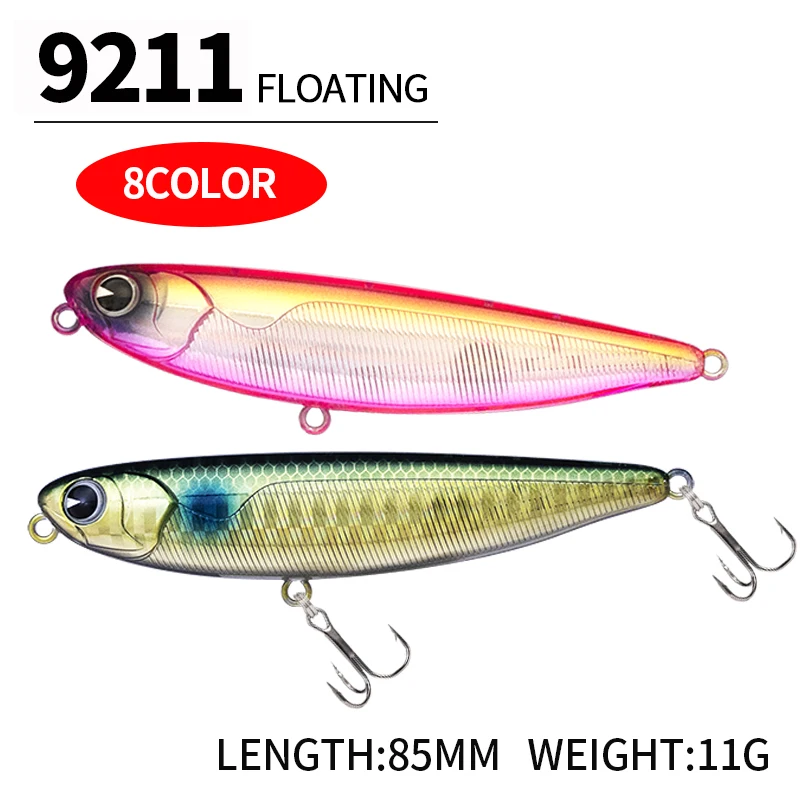 Señuelo de Pesca Artificial, cebo de lápiz Topwater de 85mm y 12g, Stickbait flotante, Walk The Dog, lubina, trucha, Wobblers Isca - imagen 2