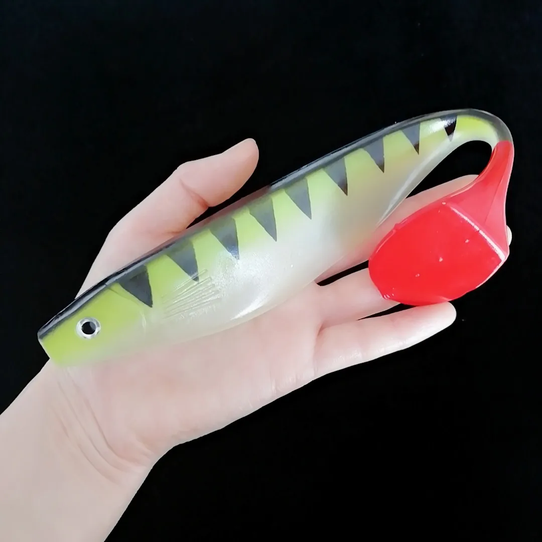 Swolfy 23cm 70g Señuelos de Pesca de Agua Salada cebo grande y suave sábalo de silicona lubina Artificial Lucio Swimbait paleta cola Jig Wobblers - imagen 2