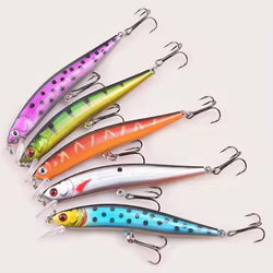 Señuelos de pesca flotantes para pececillos, juego de colores mezclados, 10cm, 8,5g, cebo duro aritificial, Wobbler de plástico con anzuelos para lubina, carpa, 5 uds.