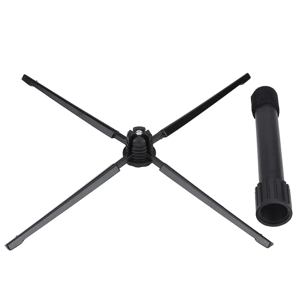  Portátil Soporte para flauta de metal Base de 4 patas Plegable Soporte para oboe Negro Soporte para instrumentos de viento - imagen 4